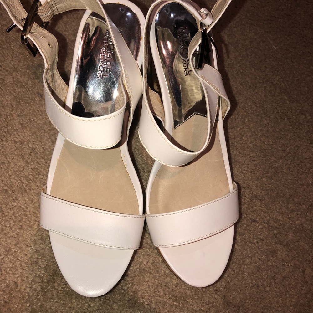 Michael Kors Cork Platform - White - Size 10